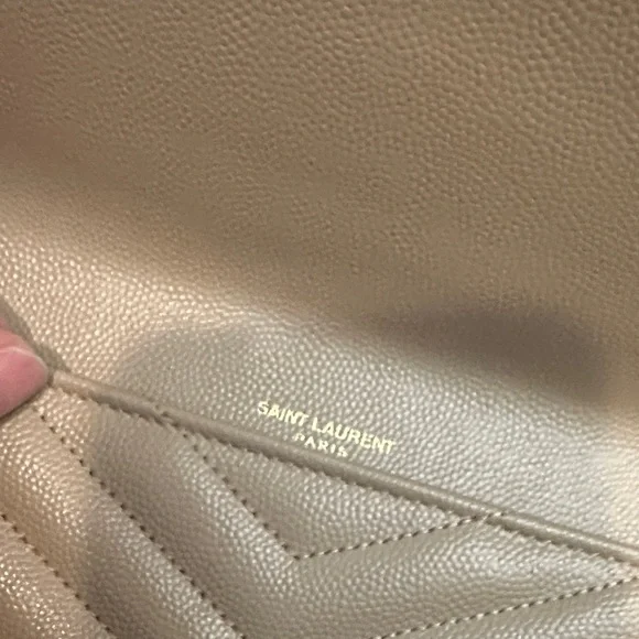 Yves Saint Laurent Taupe Quilted Leather Wristlet - Picture 4 of 6